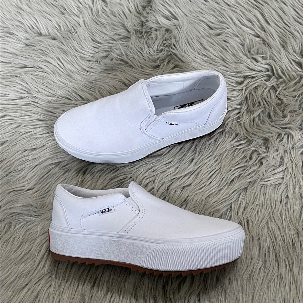 Vans Classic White Platform Slip-Ons - Picture 2 of 8